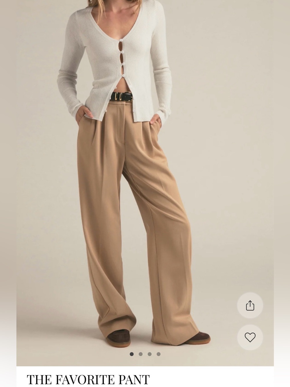 Favorite Daughter Tan Wide-Leg Trousers